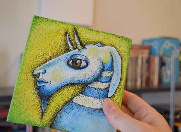 Small goat painting by Jennifer Rain Sherwin
