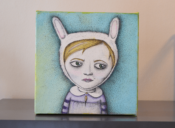 Rabbitgirl painting by Jennifer Rain Sherwin